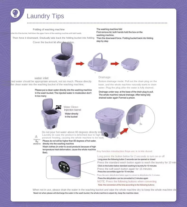 Foldable Mini Laundry Machine(Free Shipping)